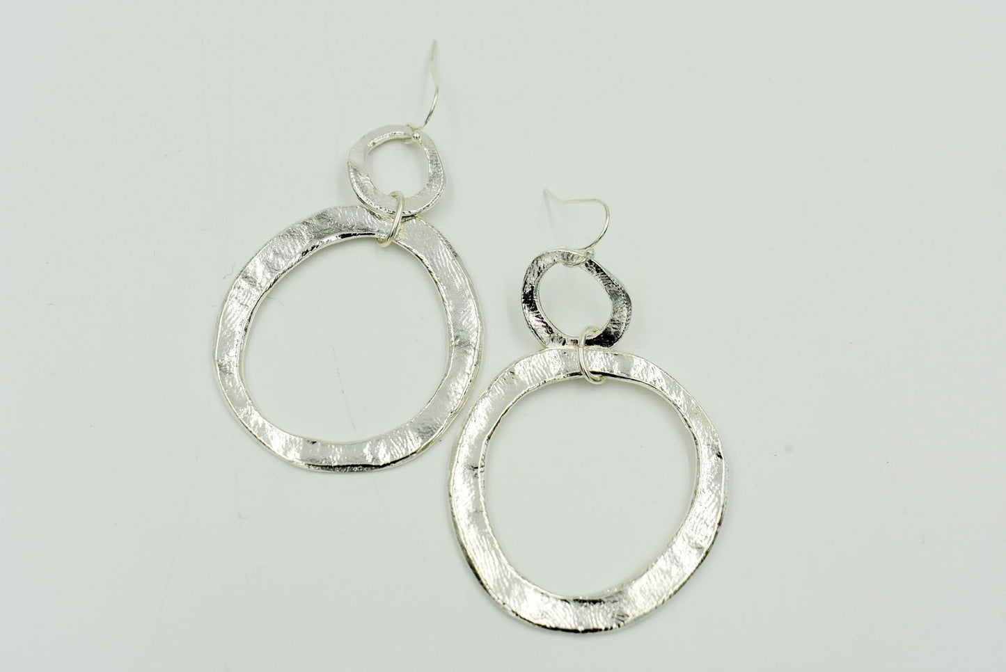 Handcast Double Circle Earring