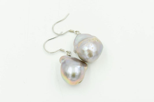 Grey Baroque Pearl Earring