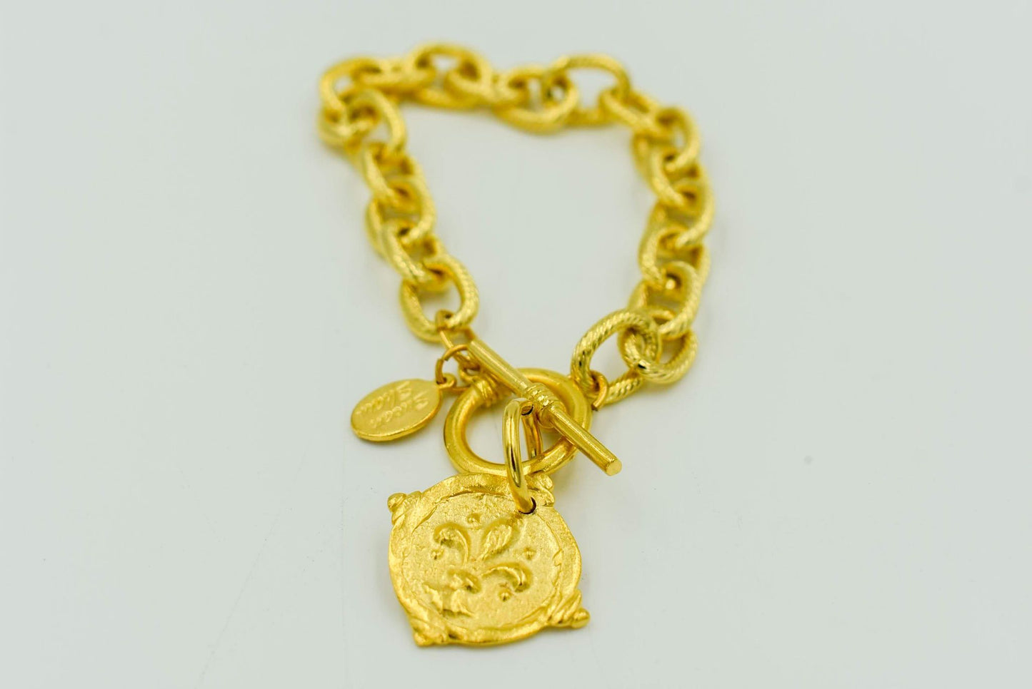 Bracelet Intaille Fleur De Lis Doré