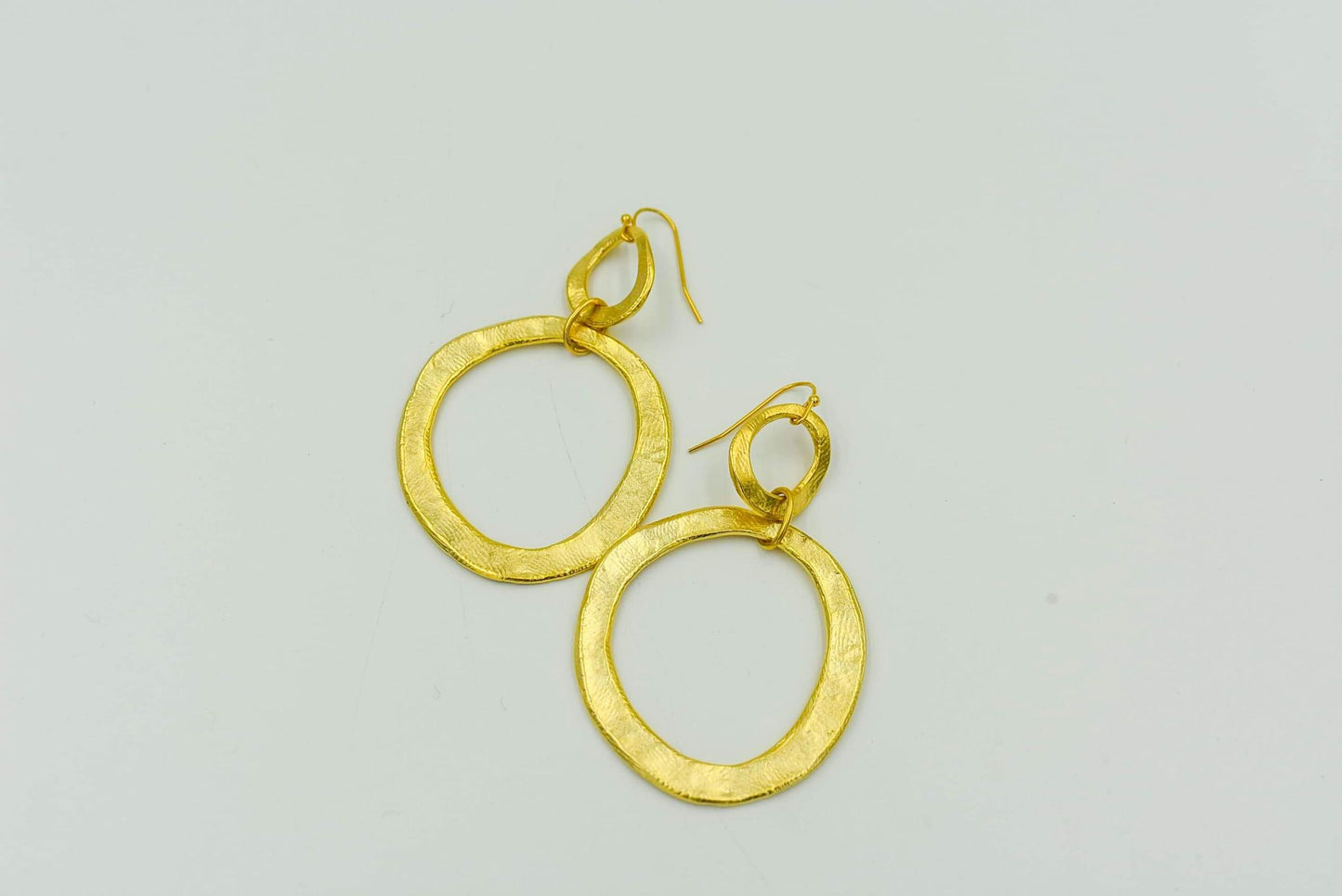 Handcast Double Circle Earring