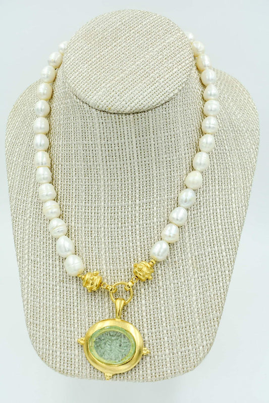 Clear Venetian Glass Bee Necklace