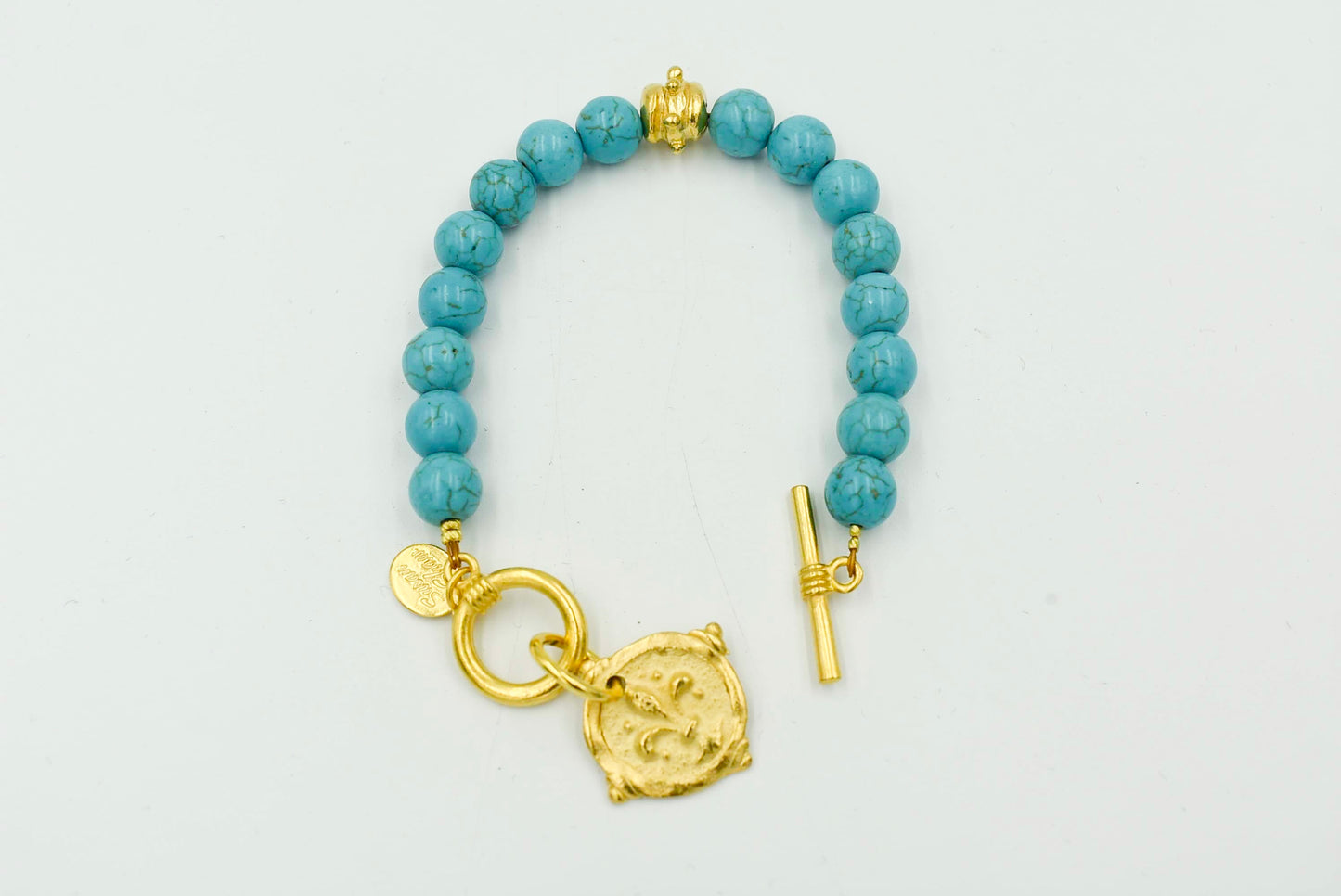 Turquoise Fleur De Lis Bracelet