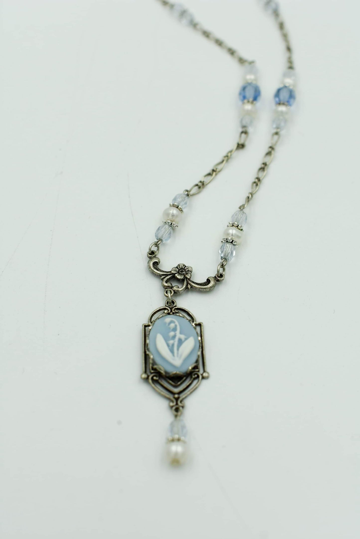 Lily Of The Valley Necklace - Blue & Silver