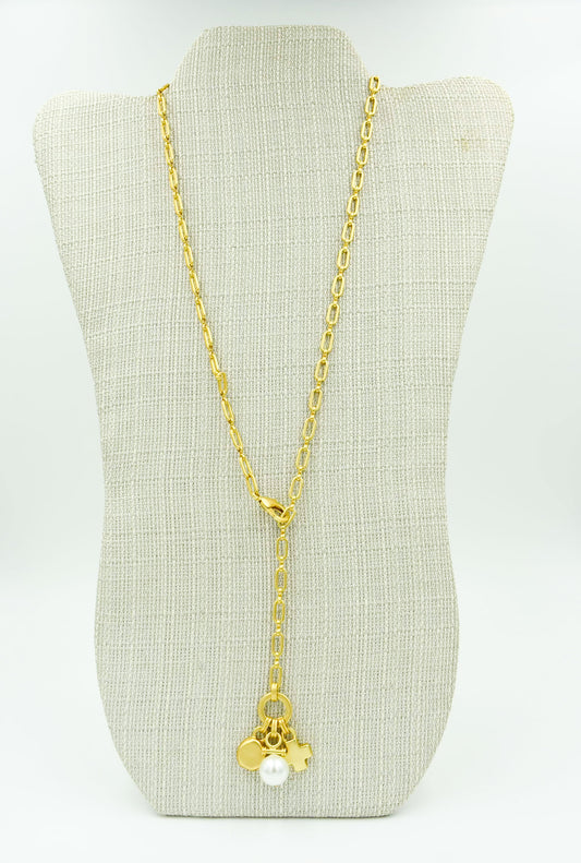 Paperclip Charm Y Necklace