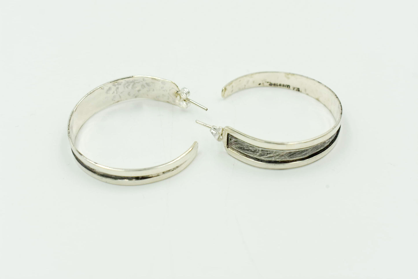 Oxidized Sterling Silver Hoops