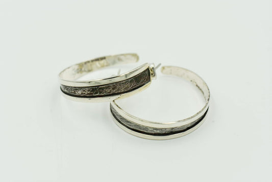 Oxidized Sterling Silver Hoops