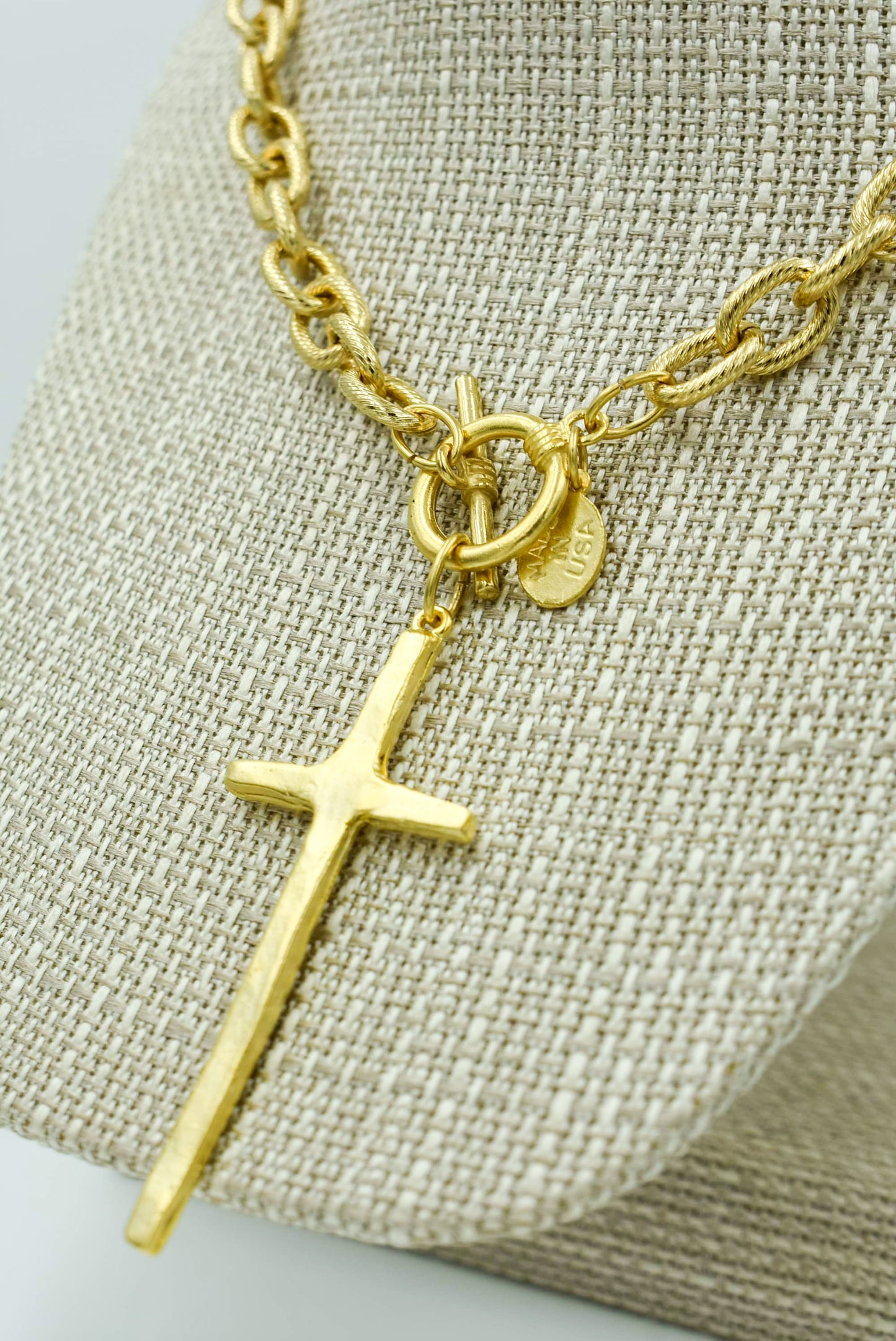 Long Cross Toggle Necklace