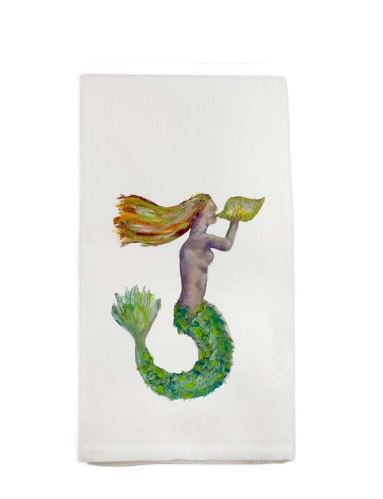 Toalla de cocina de sirena roja